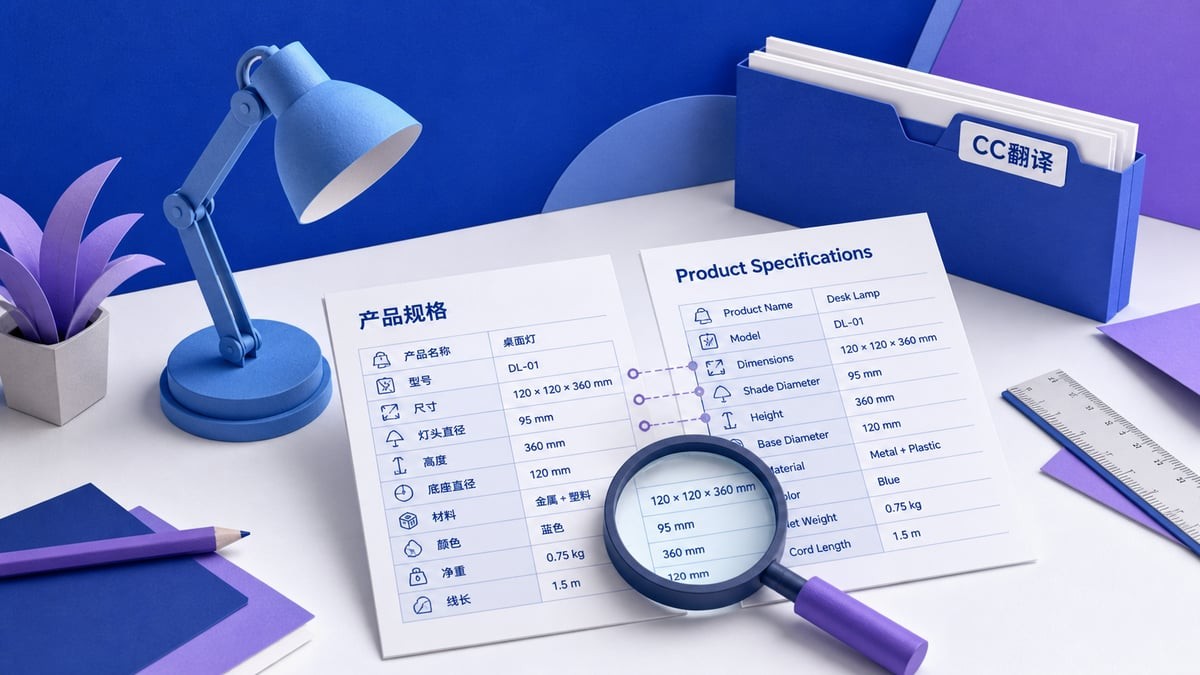 CC翻译产品资料校对指南：逐项核对型号、尺寸、术语与限制条件