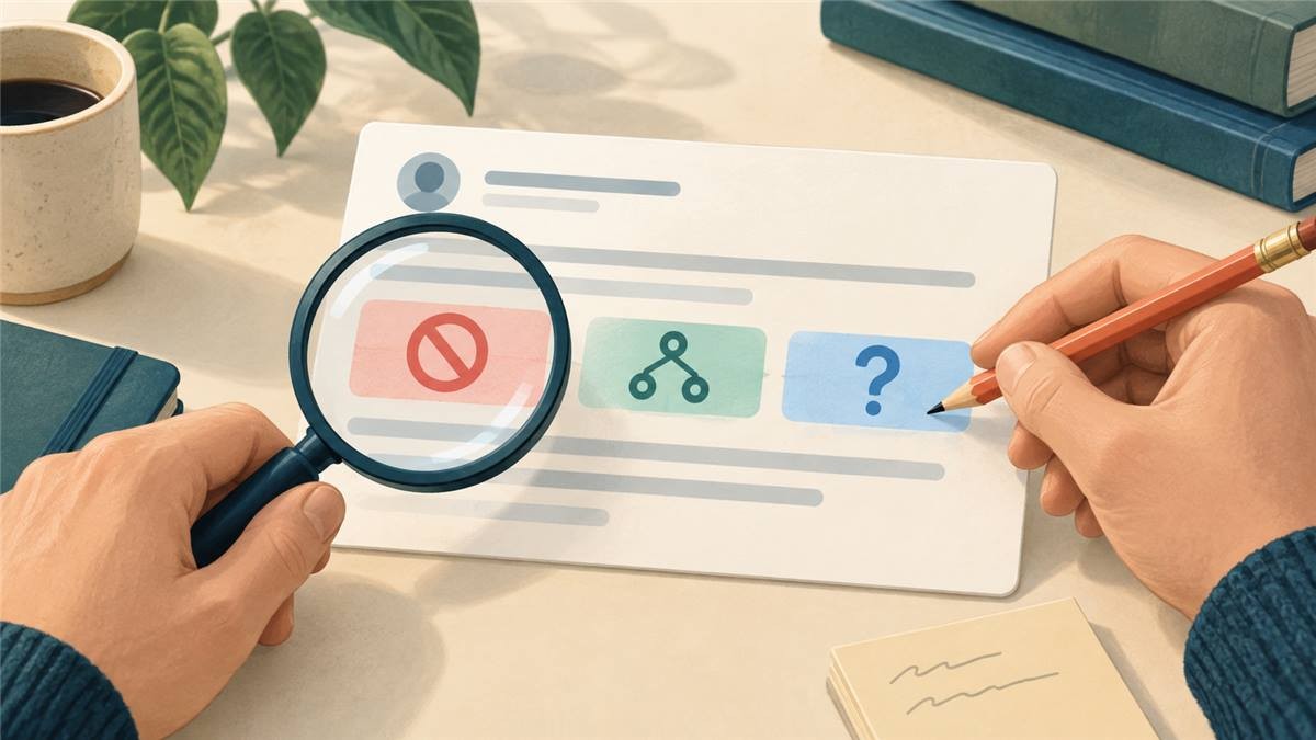 在原文中标出否定词条件词和不确定表达的示意图