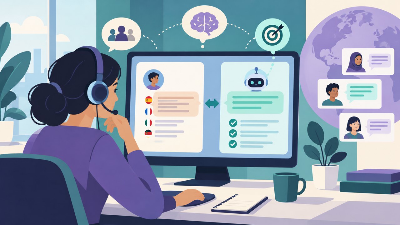 对照客户原文与智能回复建议的示意图